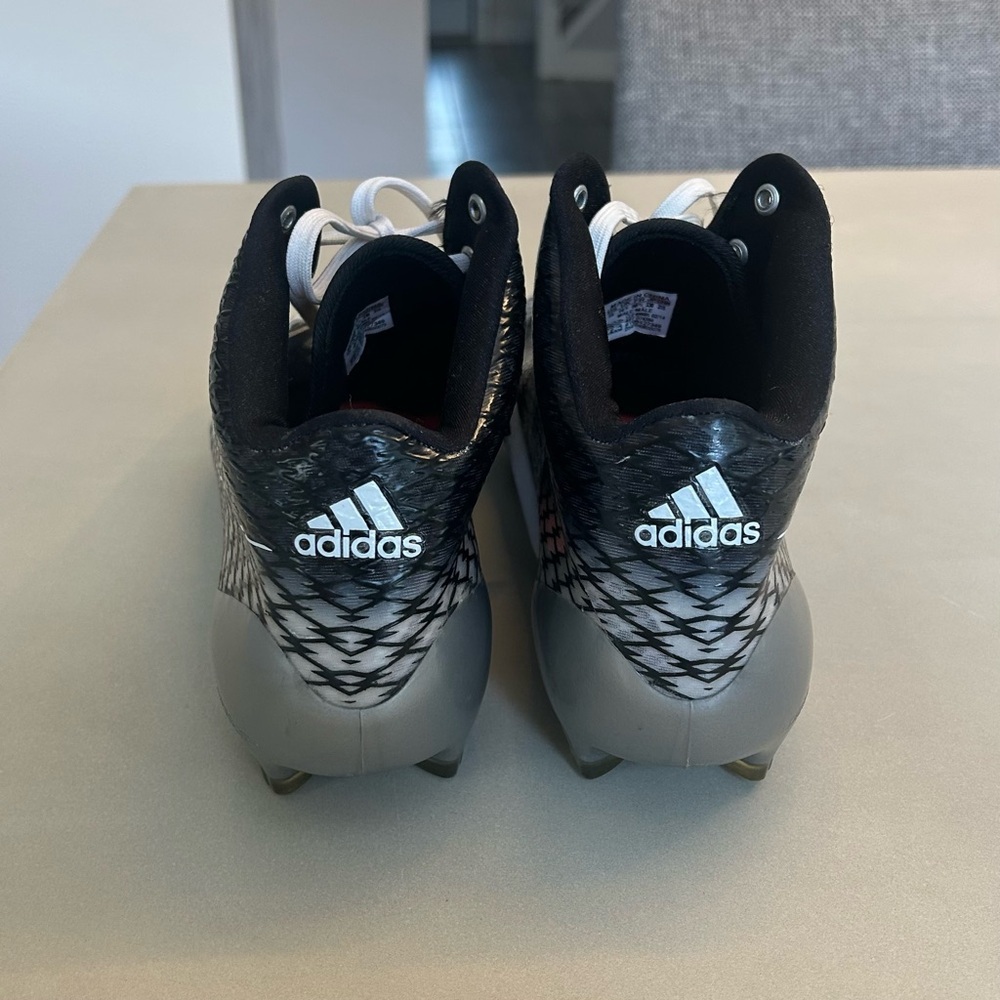 Adidas Adizero 5 star 3.0 MID black and Silver Mens Football Cleats.  Size 15 - Picture 5 of 9